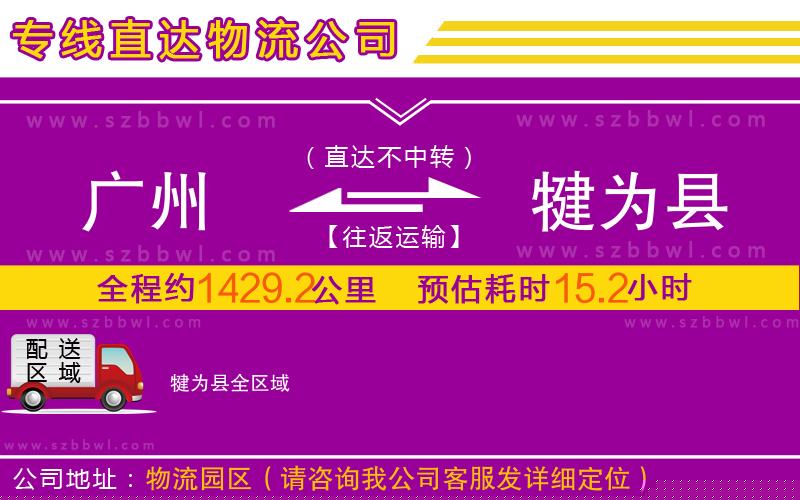 廣州到犍為縣物流專線