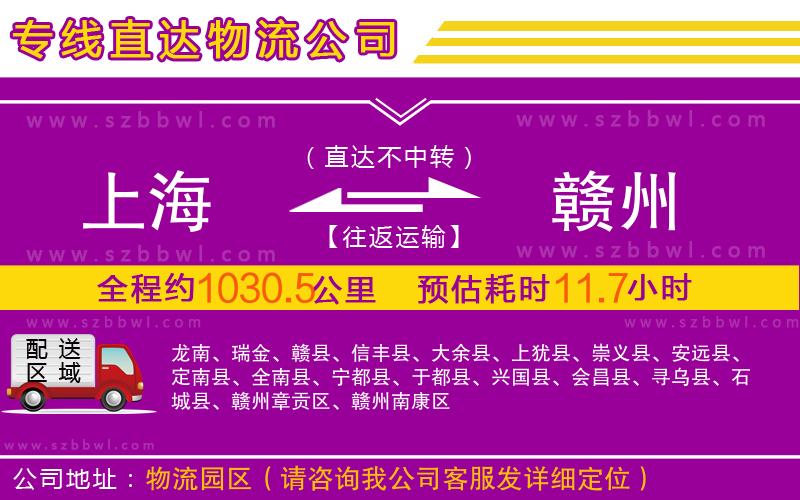 上海到贛州物流專線