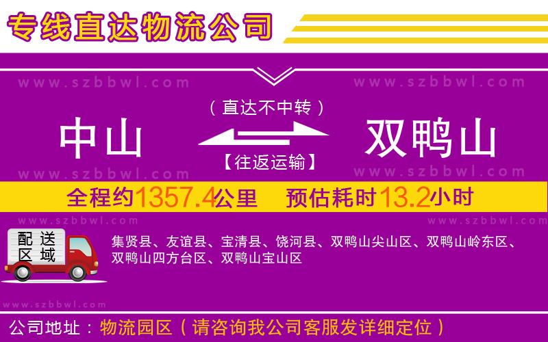 中山到雙鴨山物流專線