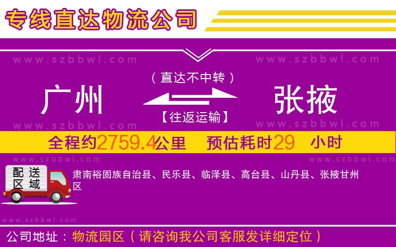 廣州到張掖物流專線