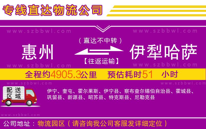 惠州到伊犁哈薩克自治州物流專線