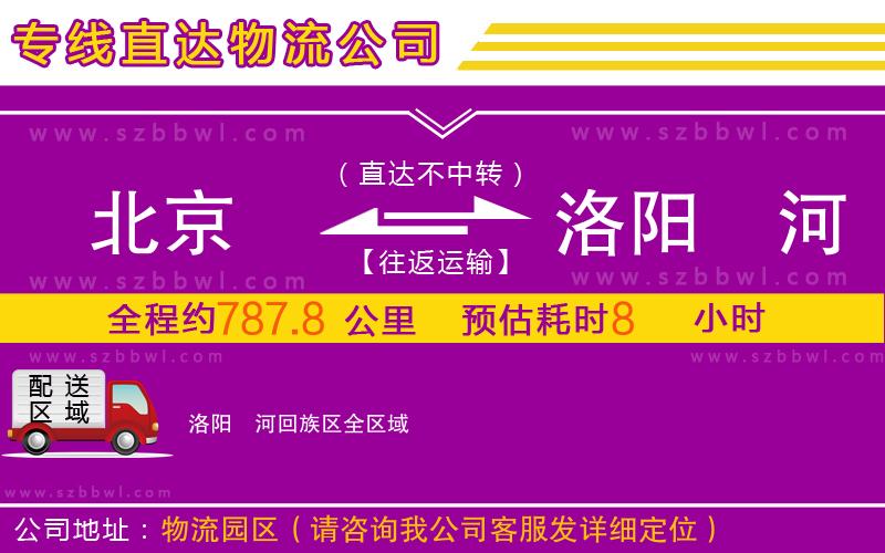 北京到洛陽瀍河回族區(qū)物流公司