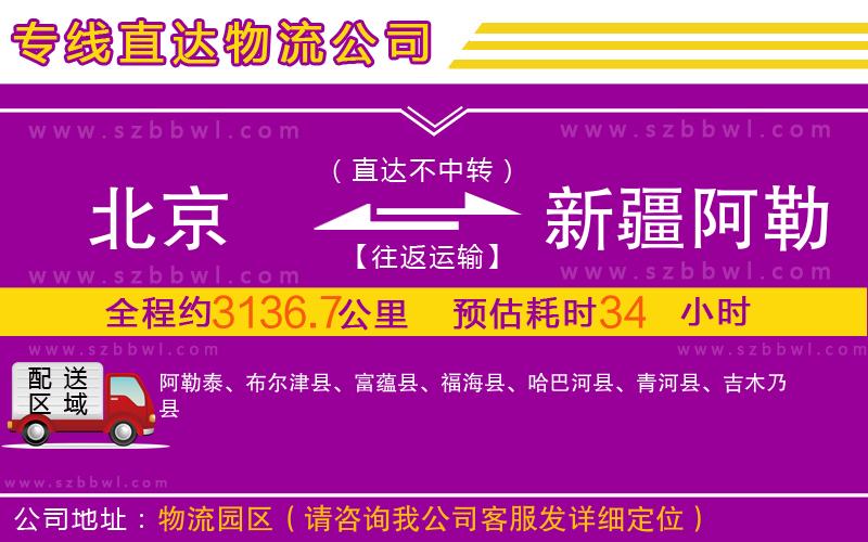 北京到新疆阿勒泰地區(qū)物流公司