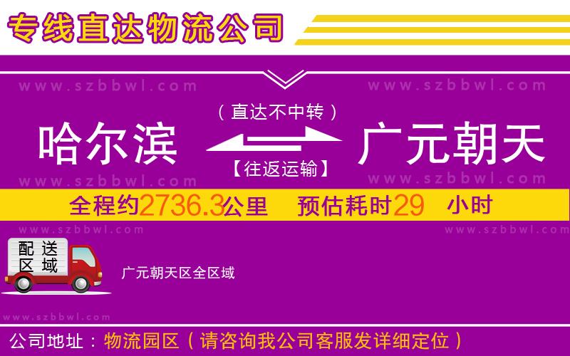 哈爾濱到廣元朝天區(qū)物流專(zhuān)線