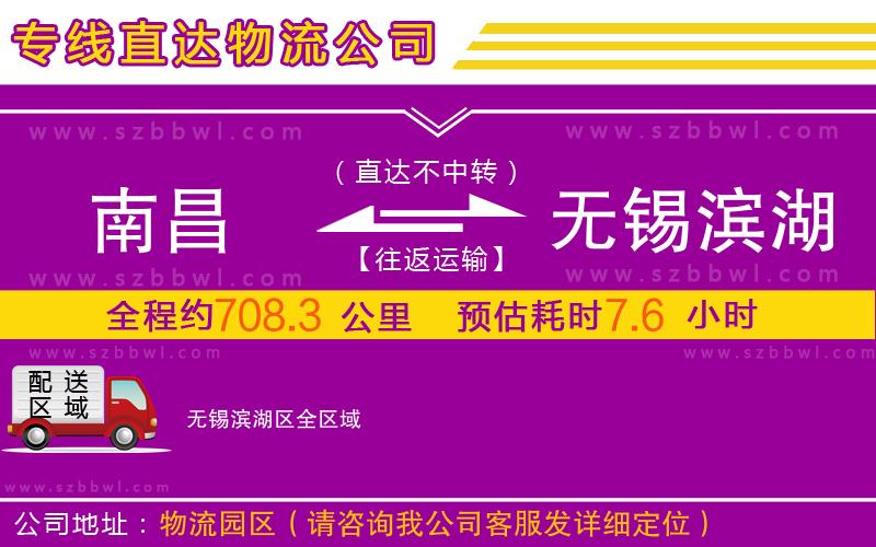 南昌到無(wú)錫濱湖區(qū)物流公司