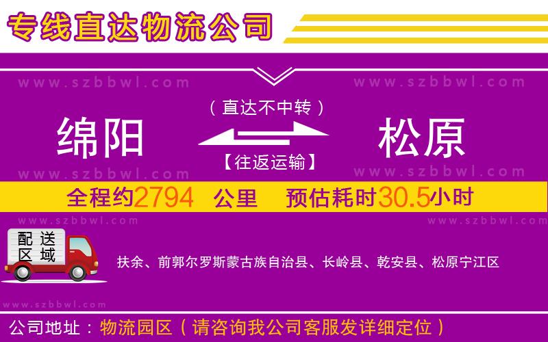 綿陽到松原物流公司