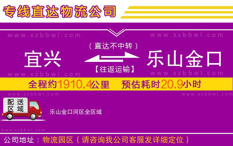 宜興到樂山金口河區(qū)物流專線