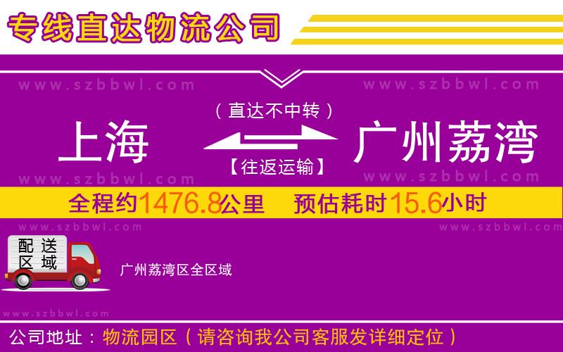 上海到廣州荔灣區(qū)物流專線