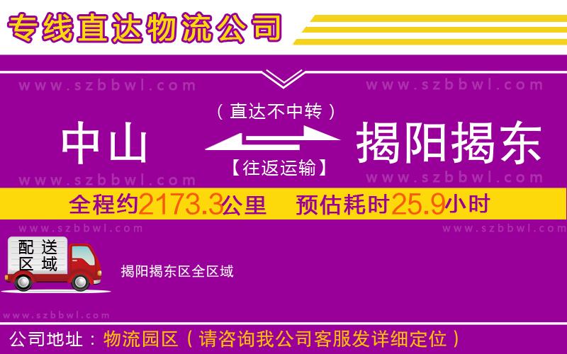 中山到揭陽(yáng)揭東區(qū)物流專線