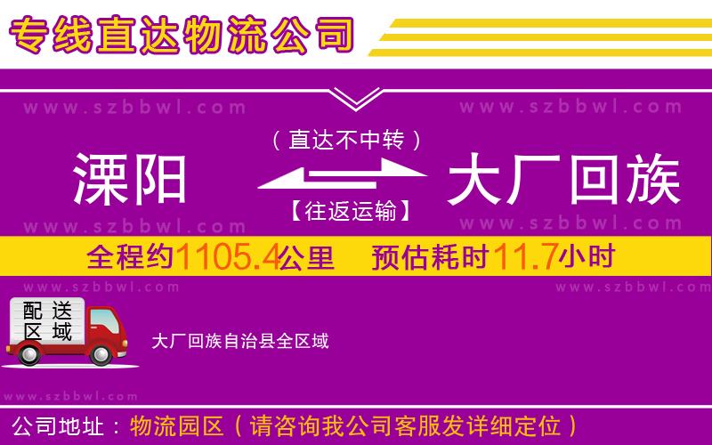 溧陽到大廠回族自治縣物流專線
