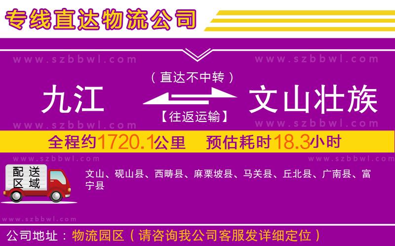 九江到文山壯族苗族自治州物流公司