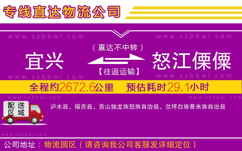 宜興到怒江傈僳族自治州物流專線
