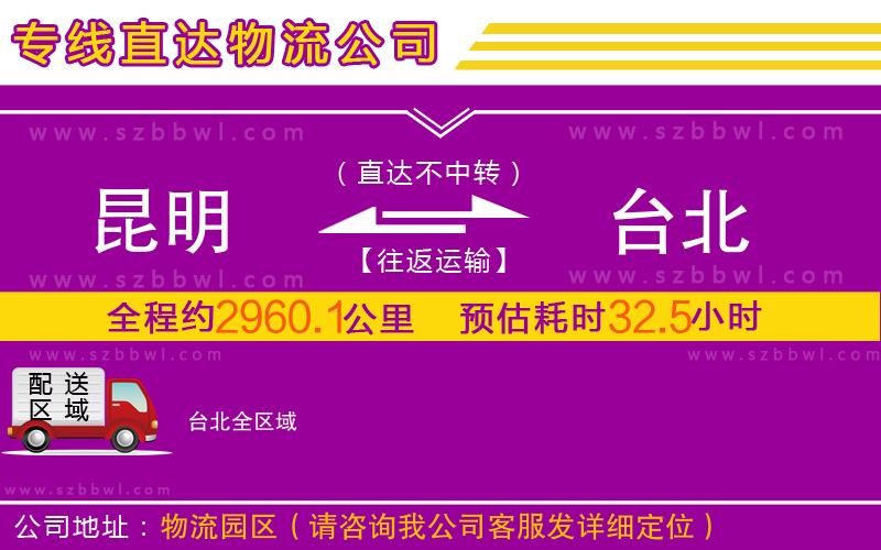 昆明到臺(tái)北物流專線