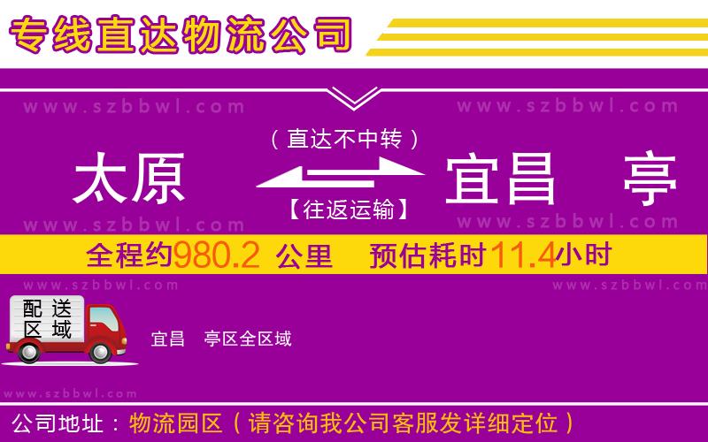 太原到宜昌猇亭區(qū)物流專線