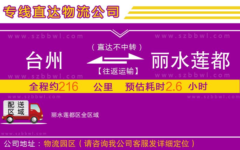 臺(tái)州到麗水蓮都區(qū)物流專線