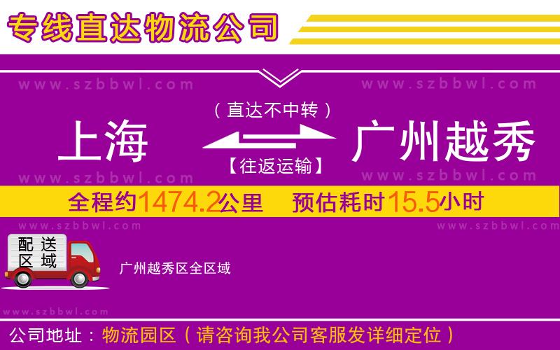 上海到廣州越秀區(qū)物流專線