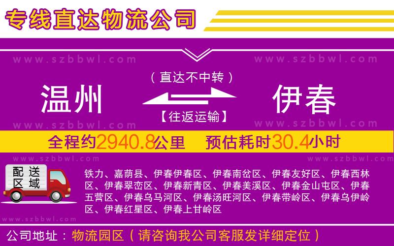 溫州到伊春物流專線