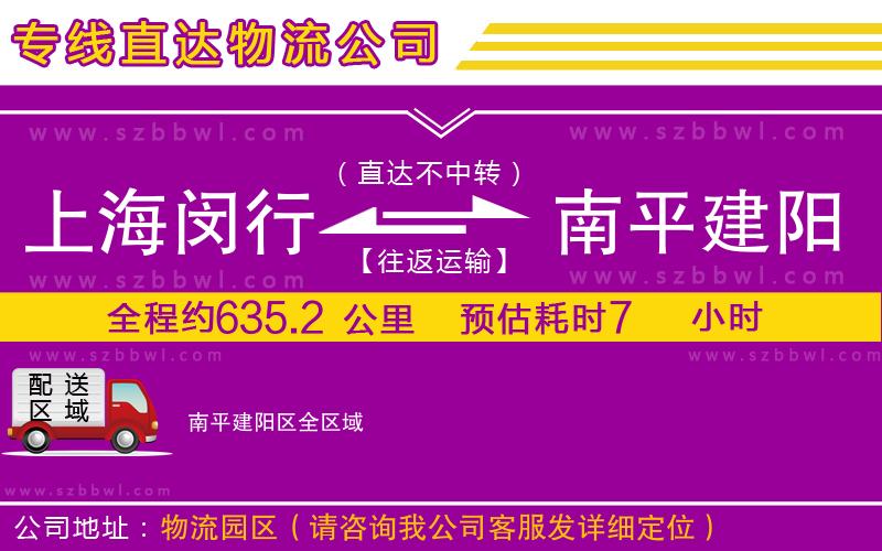 上海閔行區(qū)到南平建陽(yáng)區(qū)物流公司