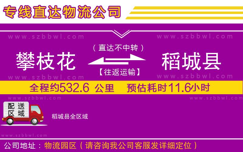 攀枝花到稻城縣物流專線