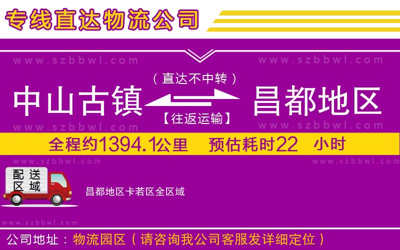 中山古鎮(zhèn)到昌都地區(qū)卡若區(qū)物流公司