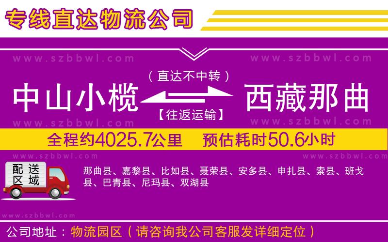 中山小欖到西藏那曲地區(qū)物流公司