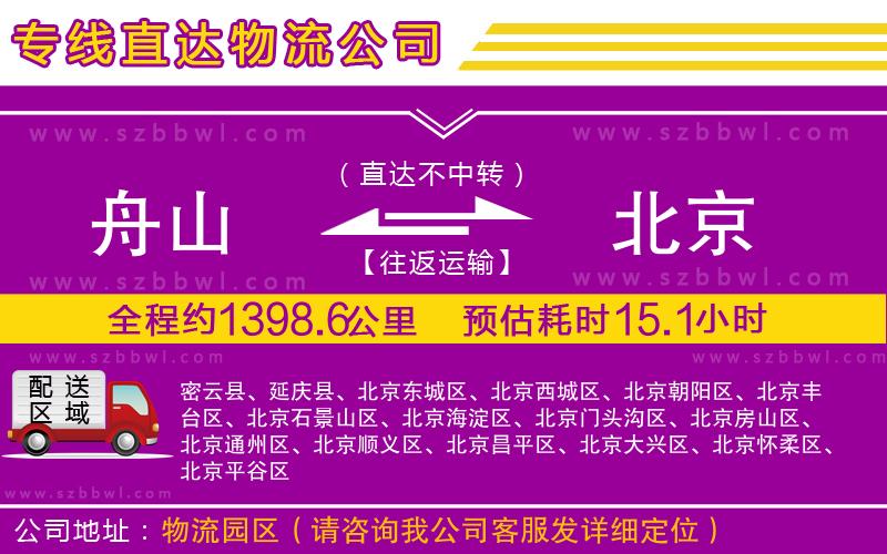 舟山到北京物流專線