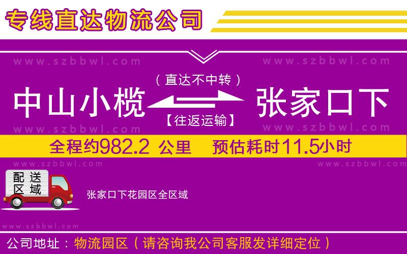中山小欖到張家口下花園區(qū)物流公司