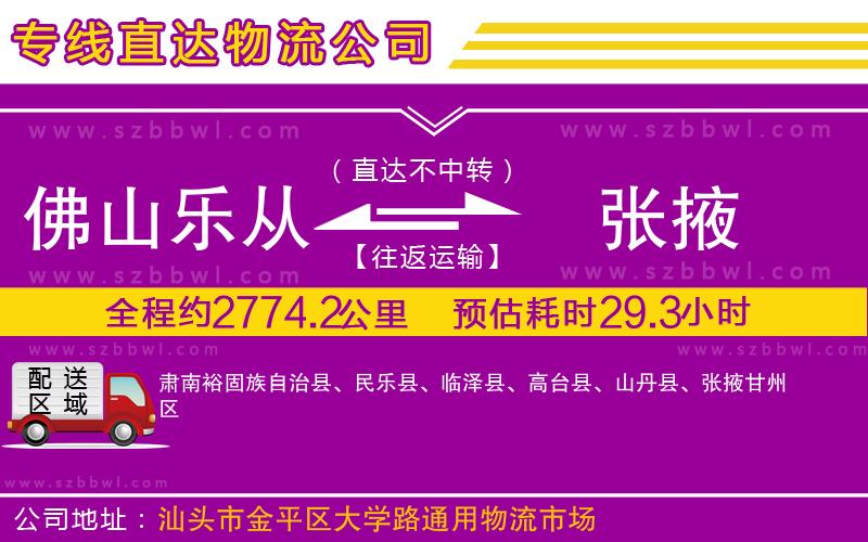 佛山樂(lè)從鎮(zhèn)到張掖物流專線