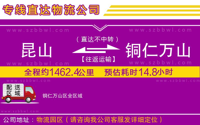 昆山到銅仁萬(wàn)山區(qū)物流專線