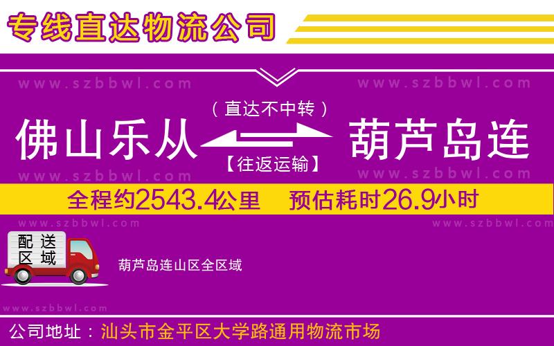 佛山樂(lè)從鎮(zhèn)到葫蘆島連山區(qū)物流公司
