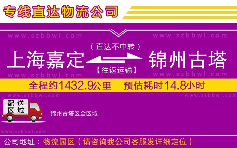 上海嘉定區(qū)到錦州古塔區(qū)物流專線