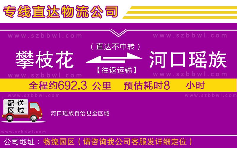 攀枝花到河口瑤族自治縣物流公司