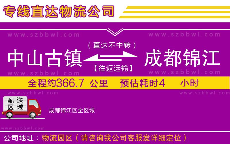 中山古鎮(zhèn)到成都錦江區(qū)物流專(zhuān)線