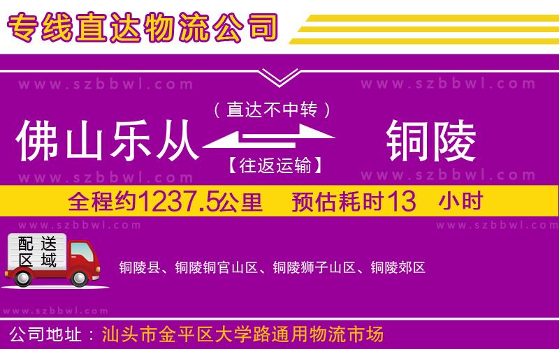 佛山樂(lè)從鎮(zhèn)到銅陵物流公司