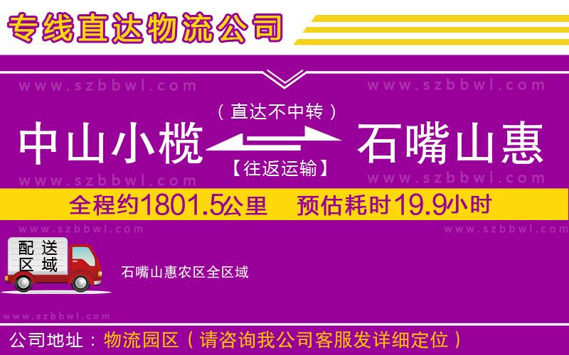 中山小欖到石嘴山惠農(nóng)區(qū)物流公司