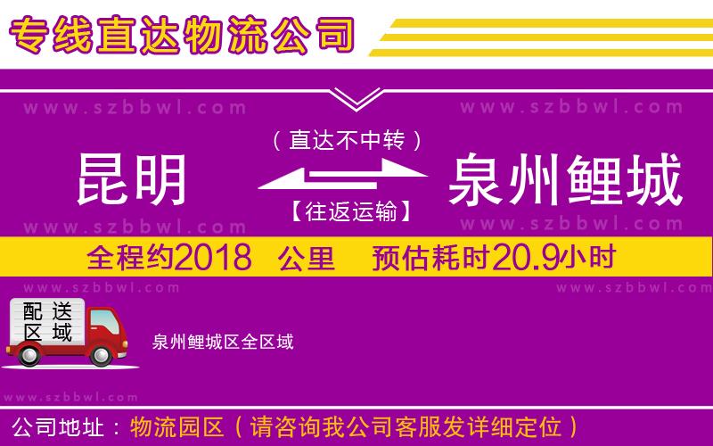 昆明到泉州鯉城區(qū)物流專線