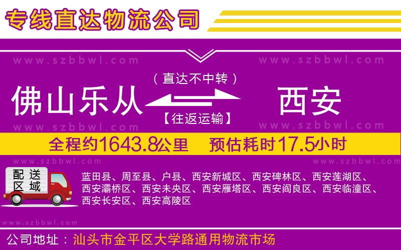 佛山樂從鎮(zhèn)到西安物流專線