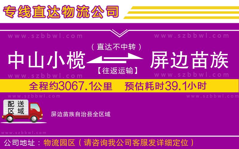 中山小欖到屏邊苗族自治縣物流專線