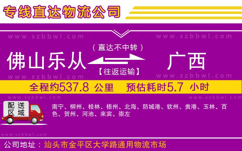 佛山樂(lè)從鎮(zhèn)到廣西物流專線