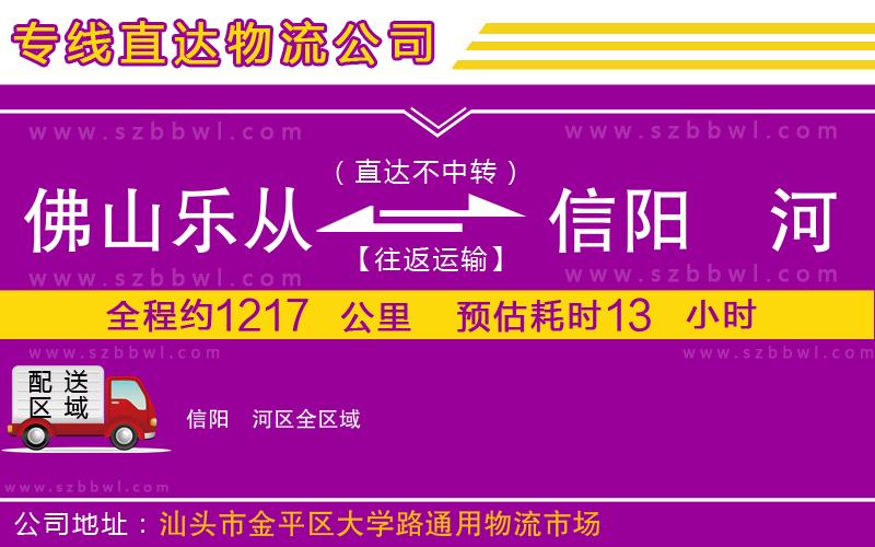 佛山樂從鎮(zhèn)到信陽浉河區(qū)物流專線
