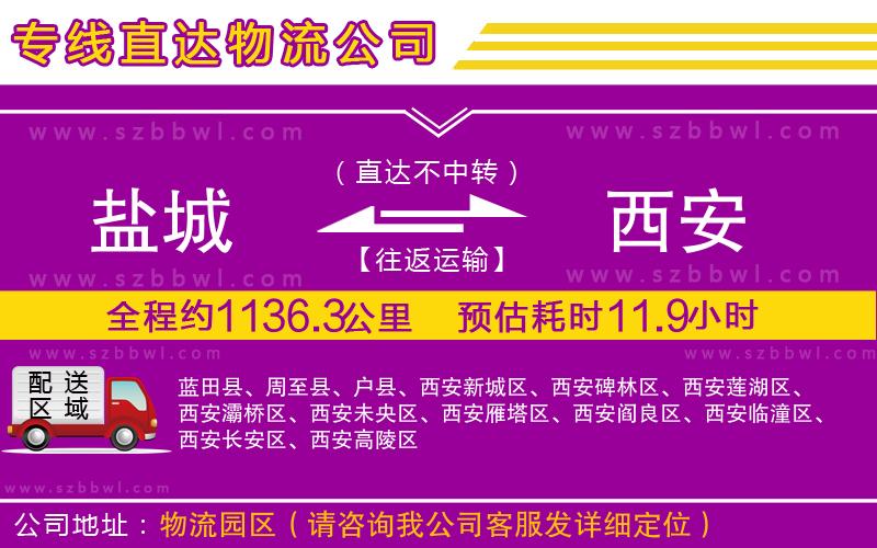 鹽城到西安物流公司