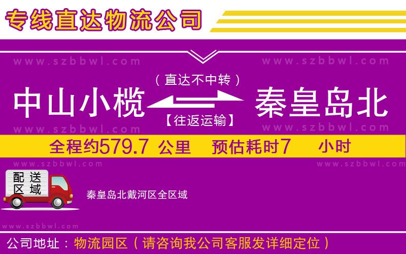 中山小欖到秦皇島北戴河區(qū)物流專線