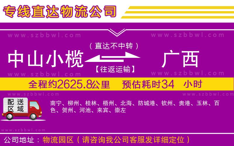 中山小欖到廣西物流專線