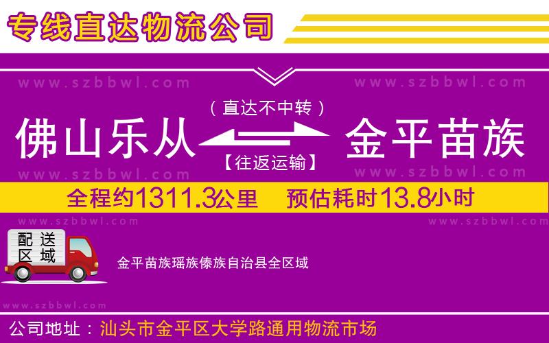 佛山樂從鎮(zhèn)到金平苗族瑤族傣族自治縣物流專線