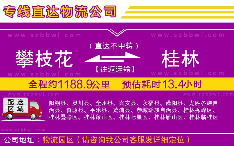 攀枝花到桂林物流公司