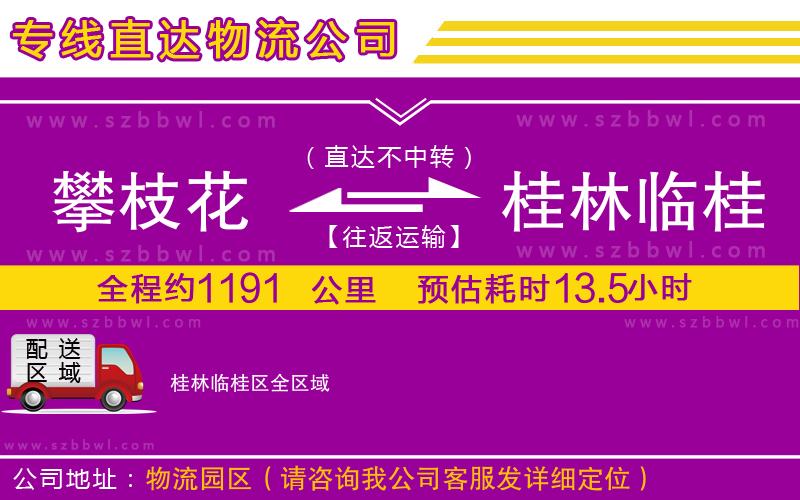 攀枝花到桂林臨桂區(qū)物流公司