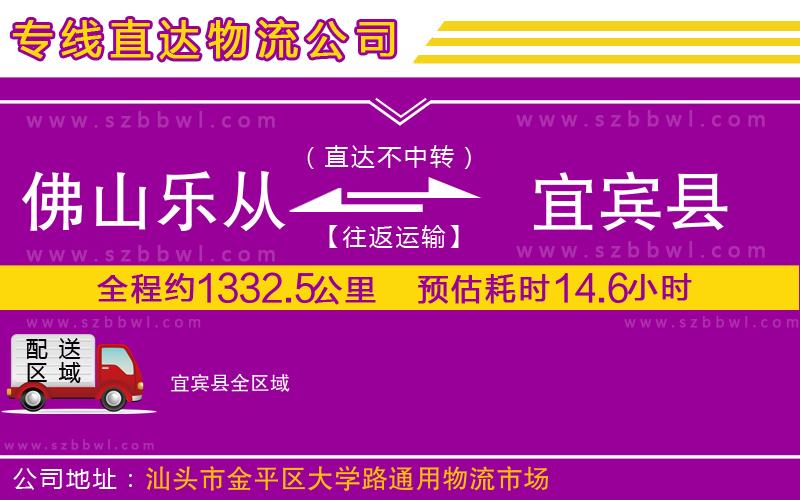 佛山樂從鎮(zhèn)到宜賓縣物流專線