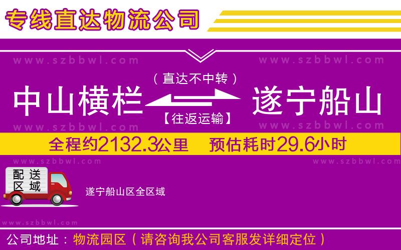 中山橫欄到遂寧船山區(qū)物流專線