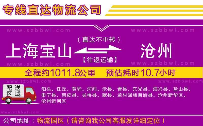 上海寶山區(qū)到滄州物流公司