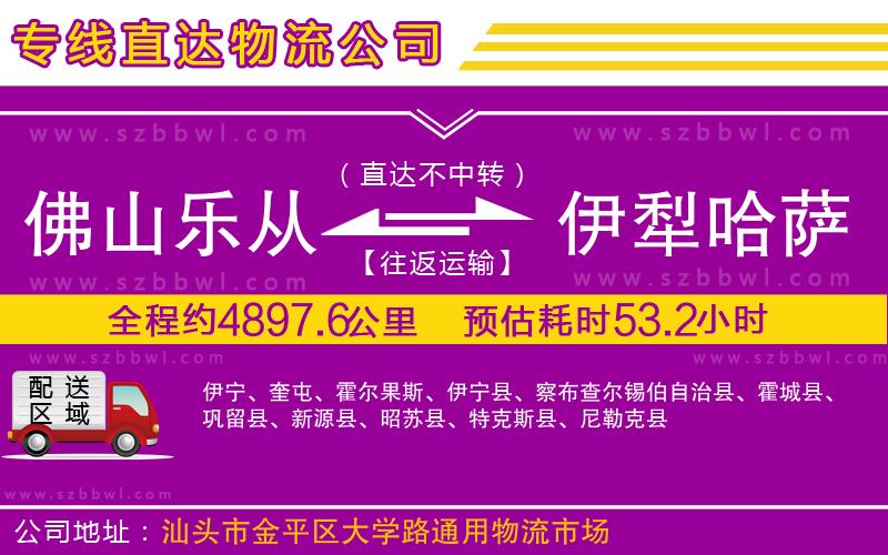 佛山樂從鎮(zhèn)到伊犁哈薩克自治州物流專線